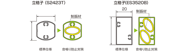 音鳴り防止対策の仕様